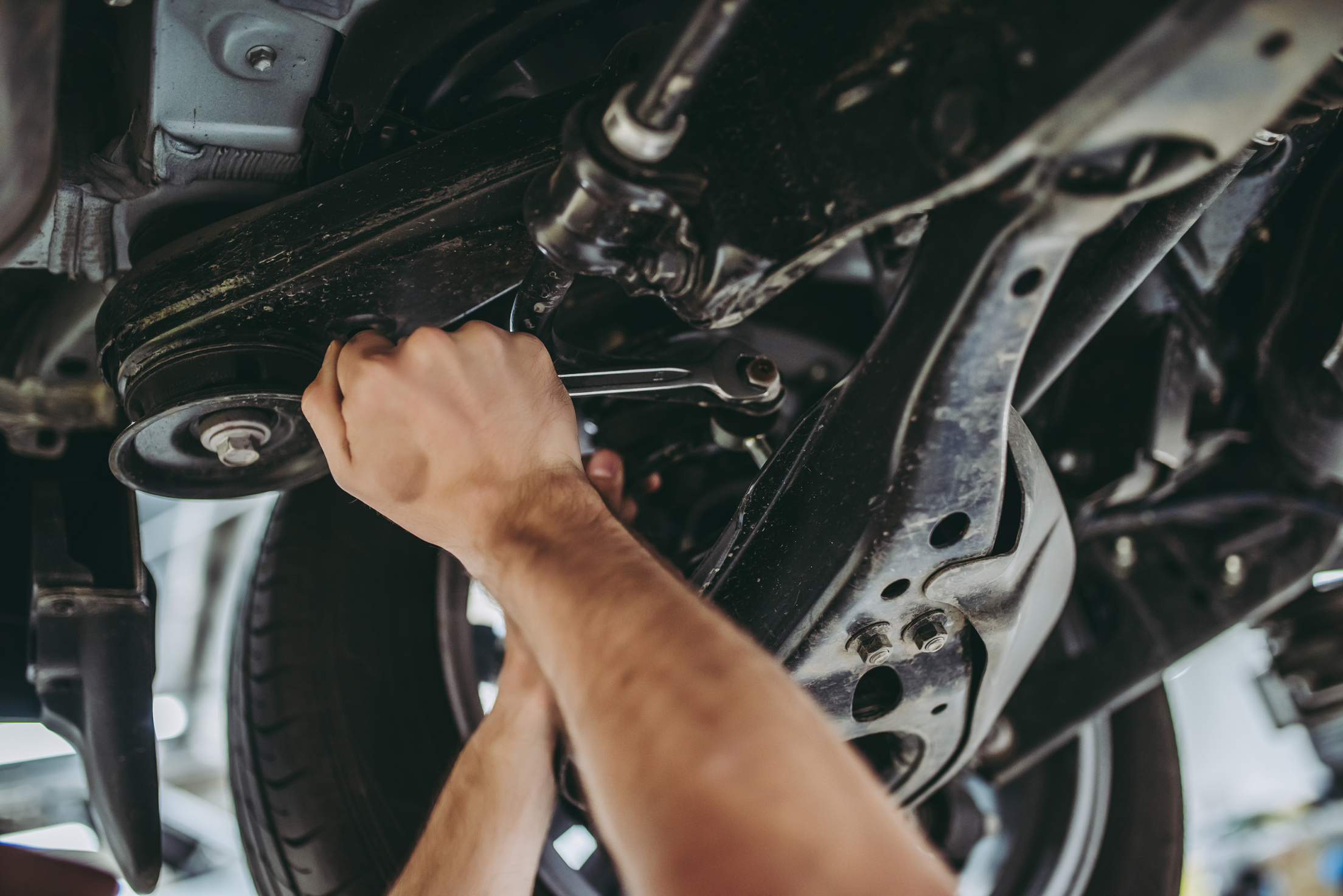 Handsome auto service mechanics.